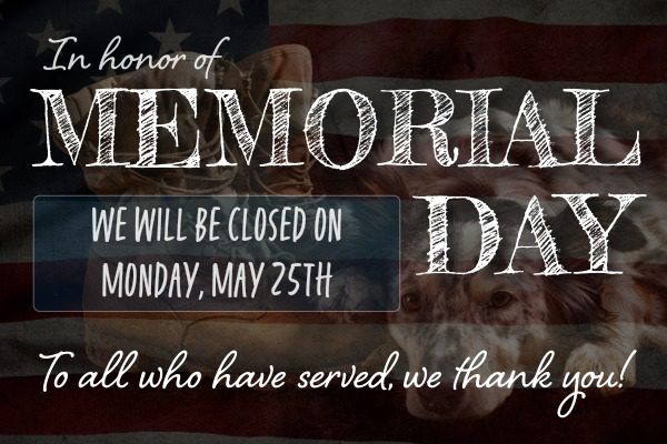 2026 Memorial Day Closure pop-up