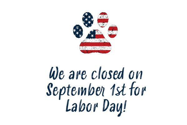 Graphic indicating closed for Labor Day